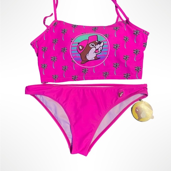 Bucees pink bikini swimsuit. Top size medium. Bottom size small - Picture 1 of 5
